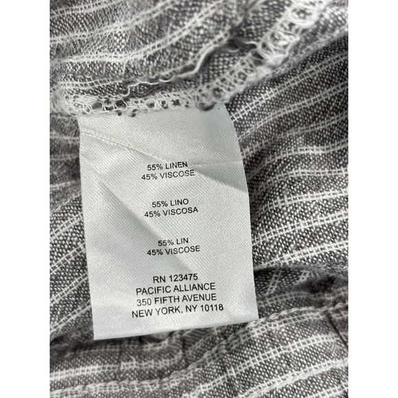 Ellen Tracy Lagenlook Wide Leg Pants Large Linen Blend Elastic Waist Minimalist - Picture 4 of 8